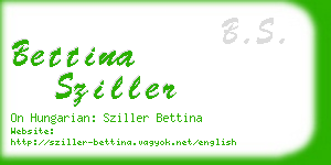 bettina sziller business card